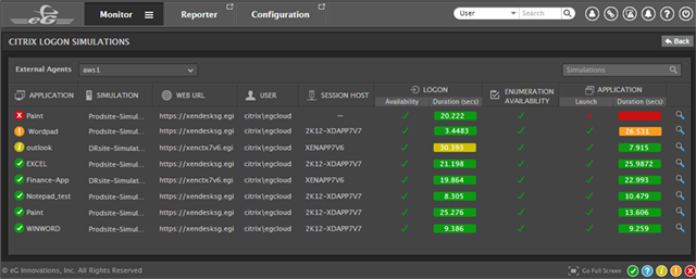 eG Enterprise: Citrix Logon Simulator