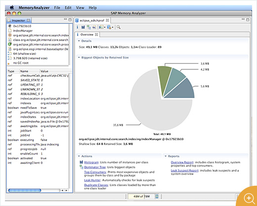 Eclipse free Java memory analyzer