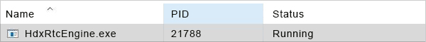 Hdxrtcengine running