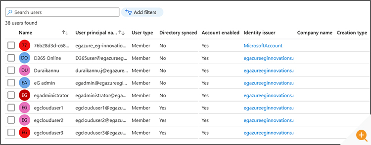 Azure AD console