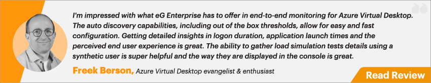 Expert Review of a Tool for Monitoring Azure Virtual Desktop technology