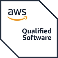 AWS Qualified Software badge indicating eG Enterprise multi-tenancy SaaS has been reviewed by AWS