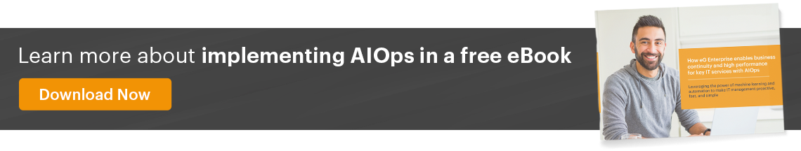 Image to download a free AIOps eBook - click on it to access eBook 