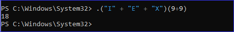 A code snippet showing how IEX PowerShell Exploitation can be done