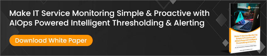 Banner linking to a free white paper explaining how AIOps-powered observability provides intelligent auto-baselining thresholds and alerting out of the box.