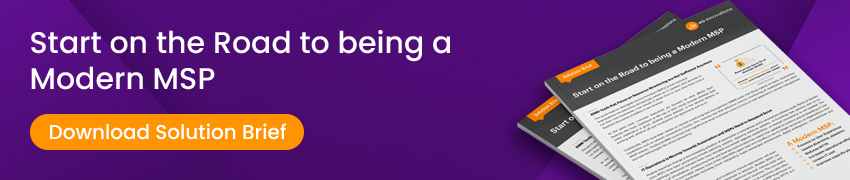 Banner to a Solution Brief on becoming a modern MSP