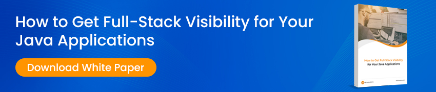 Banner to a guide on how to get full-stack observability and monitoring for Java applications 