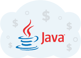 Java logo with $ signs to indicate Oracle Java Licensing monitoring is important to avoid unnecessary costs 