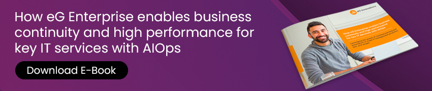 Clickable banner to download a free eBook about eG Enterprise and AIOps