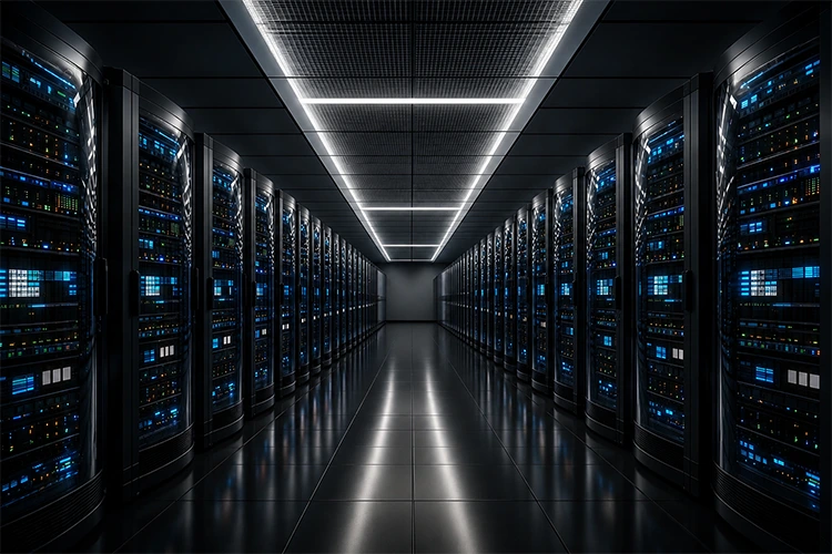 Image of some servers in a server room