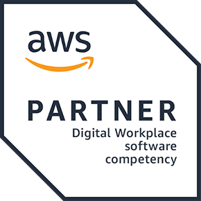 AWS Partner badge indicating eG Enterprise has achieved the AWS Digital Wokplace Competancy badge for monitoring Amazon WorkSpaces