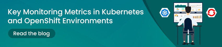 Clickable link to read a blog on the key monitoring metrics to monitor in Kubernetes and OpenShift environments