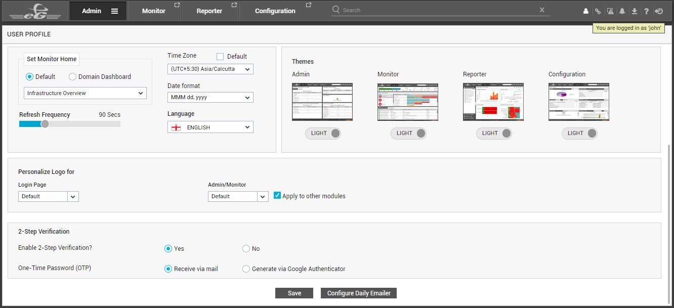 Enabling 2-Step Verification via User Profile