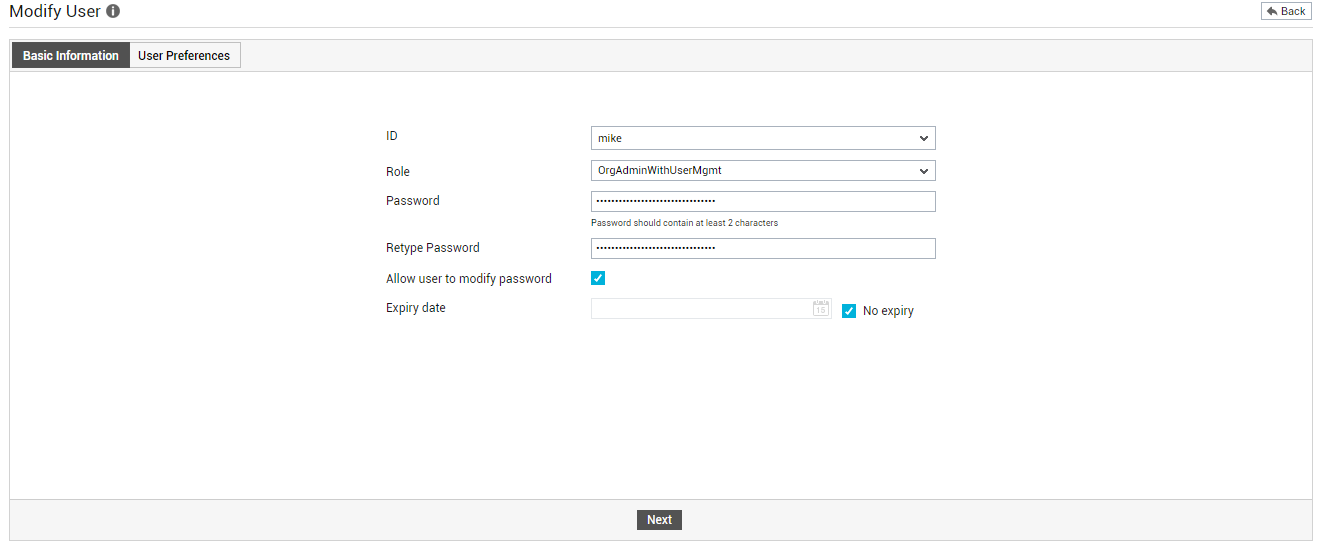 Editing User Profile