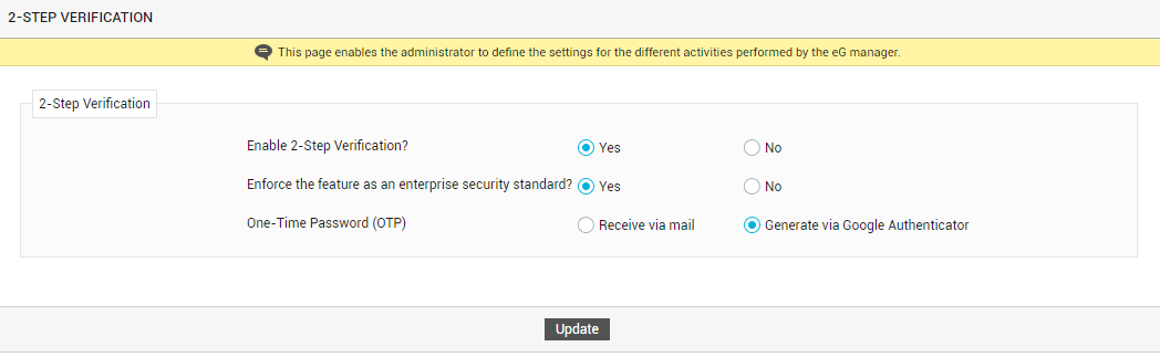 Configuring How to Generate and Receive OTP