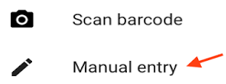 Selecting Manual Entry Option