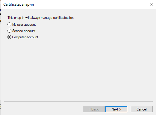 Selecting Computer Option