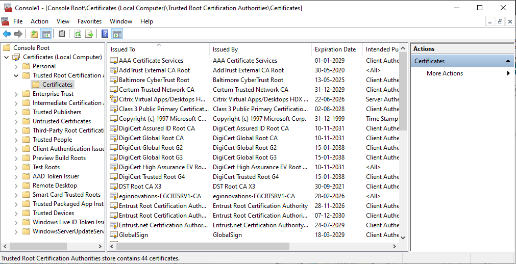 Exporting SSL Certificate