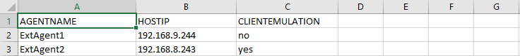 Editing Sample CSV File for Bulk External Agent Addition