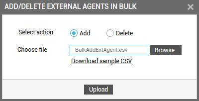 Uploading CSV File for Bulk External Agent Addition