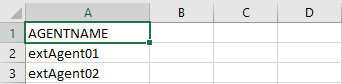 Editing Sample CSV File for Bulk Deletion of External Agents
