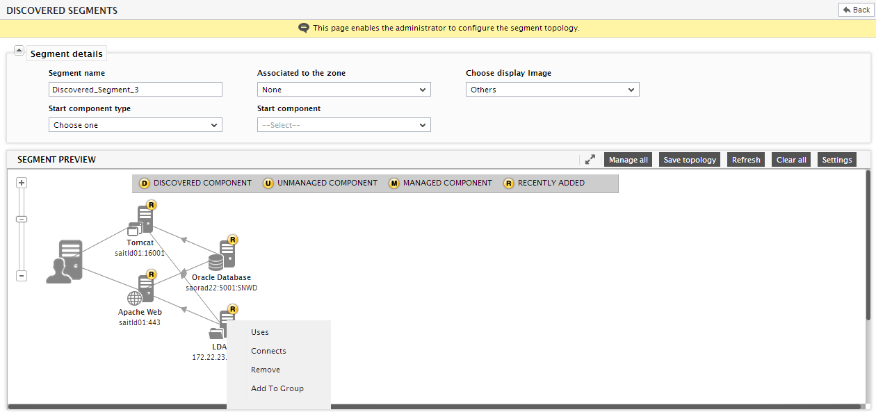 Inserting New Component in Auto-discovered Topology