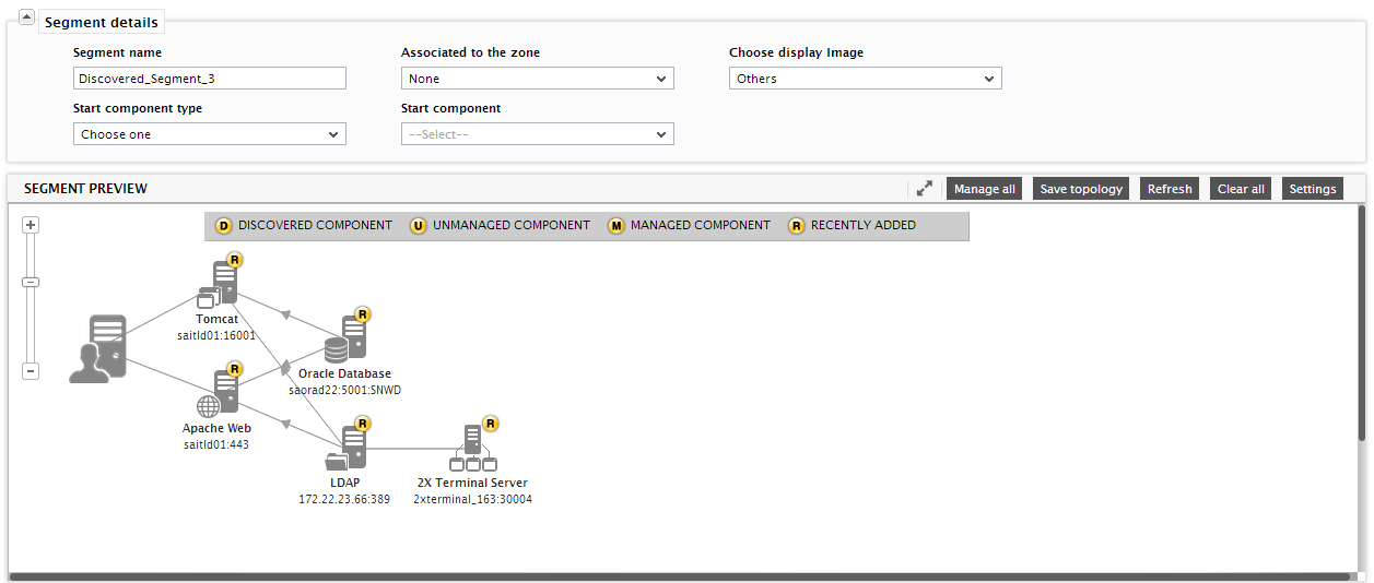 Auto-discovered Topology before Component Deletion