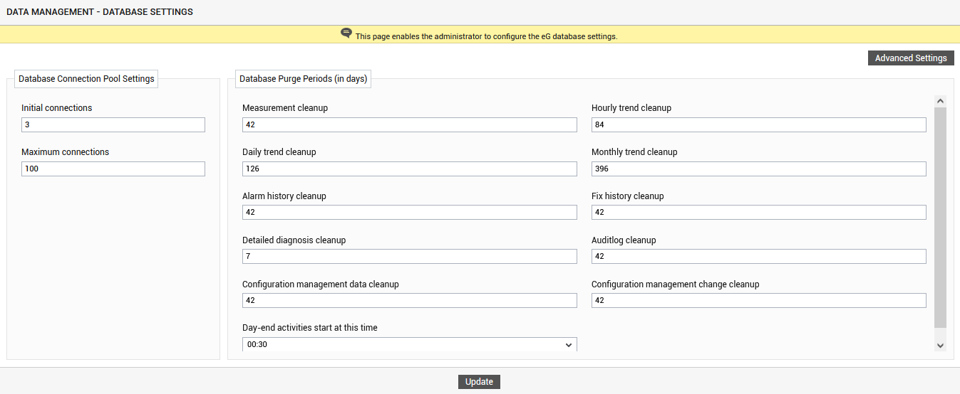 Configuring Database Settings