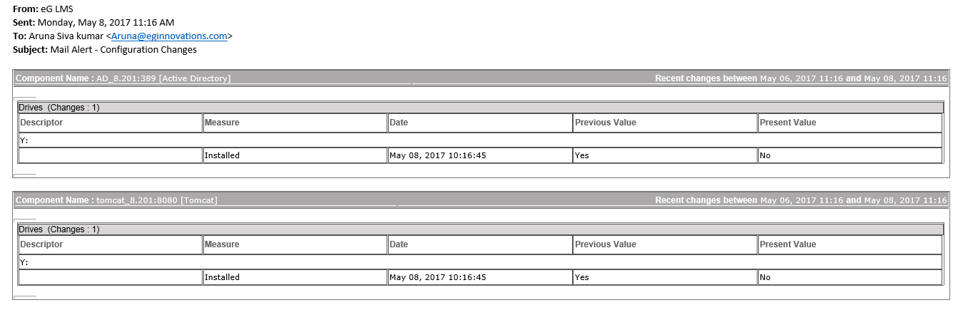 Mail Tracking Configuration Changes
