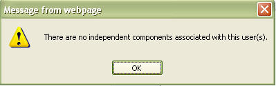 Error Message when Deleting User with No Independent Components