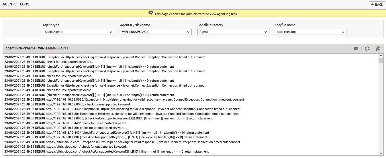 Viewing Different Log File