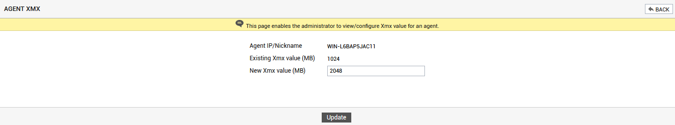 Setting Xmx Value of eG Agent
