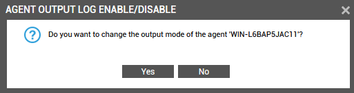Confirmation for Enabling Output Logging