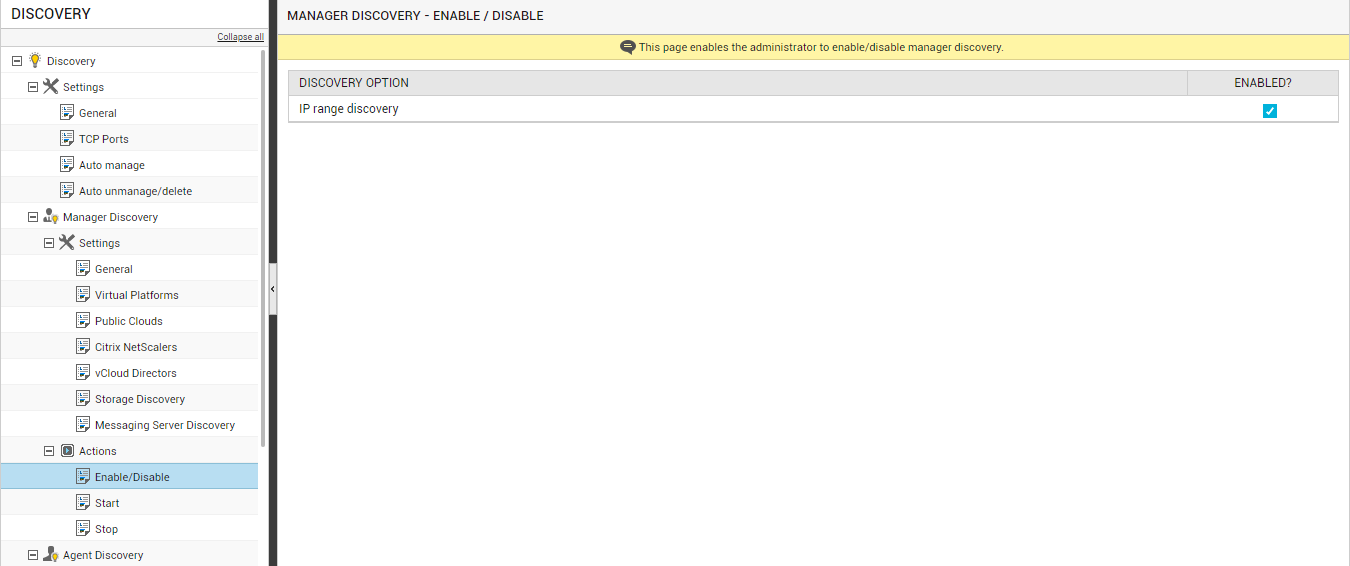 Checking if IP Range-based Discovery is Enabled
