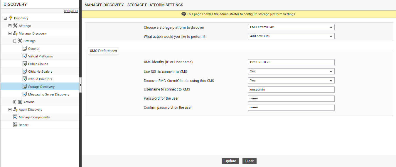 Discovering EMC XtremIO using XMS Management Server