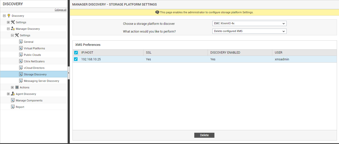 Deleting XMS Management Server