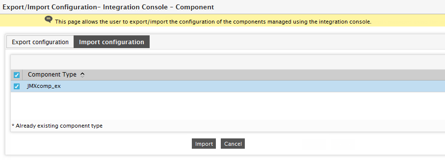 Selecting Settings to be Imported