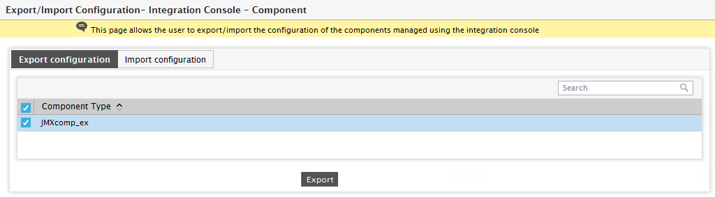 Exporting Configuration of User-Defined Component Type