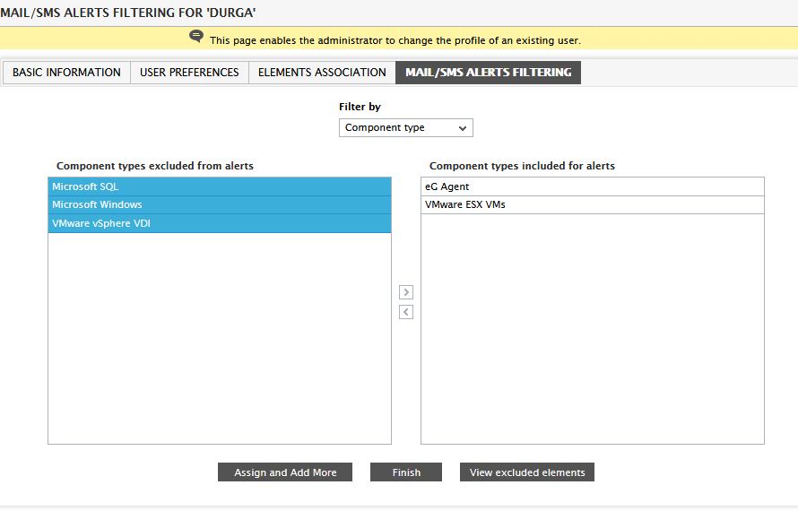 Excluding Component Types