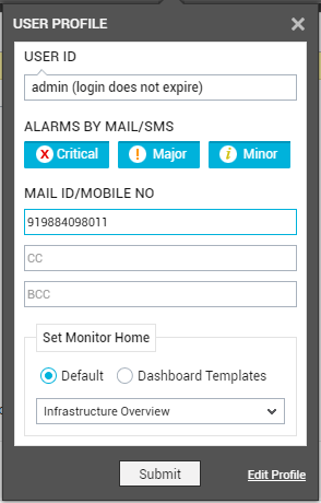 User Profile Enabled for WhatsApp Alerting