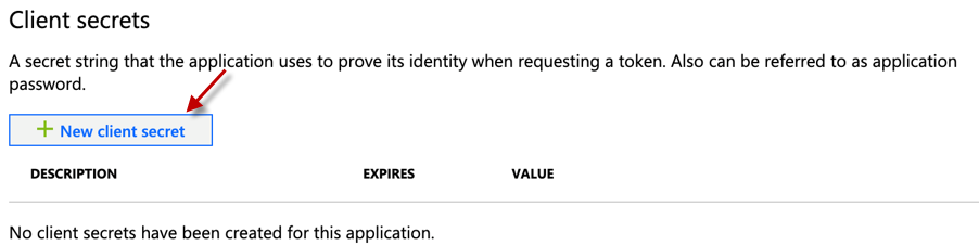 Clicking New Client Secret Button