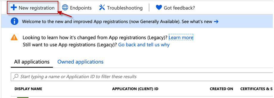Choosing New Registration