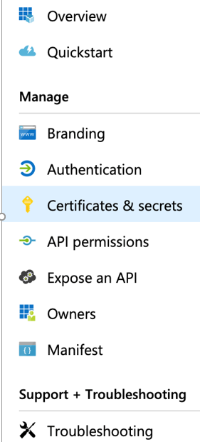 Selecting Certificates & Secrets