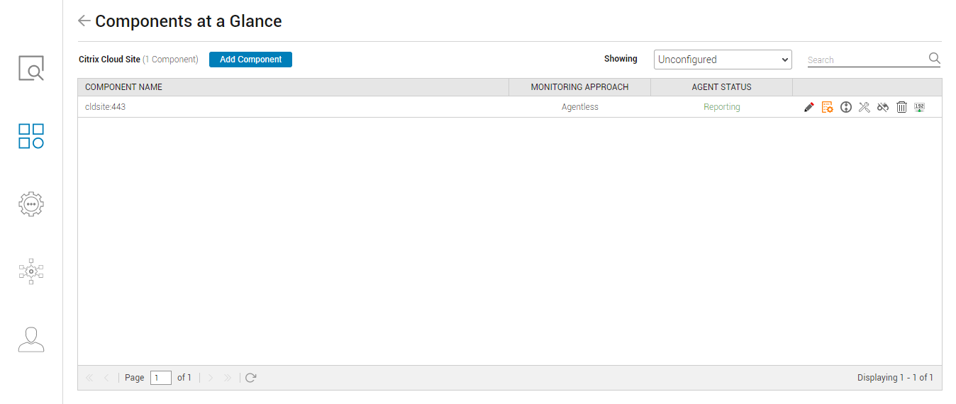 Unconfigured Components of Specific Type