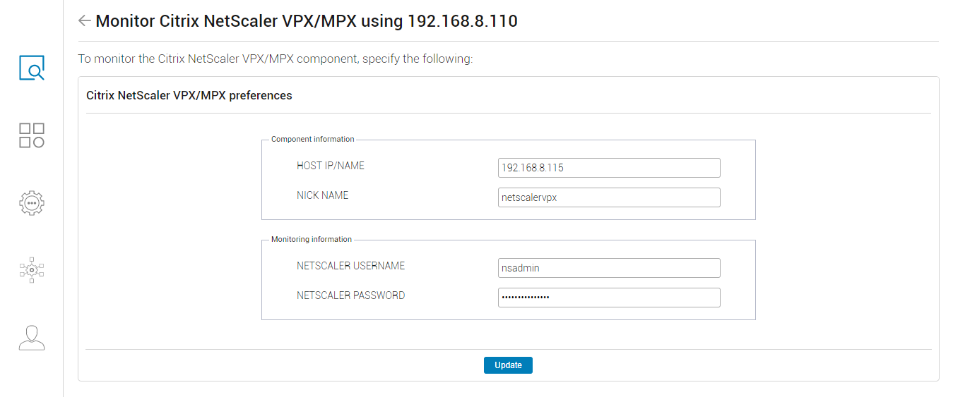 Adding Component to be Monitored in Agentless Mode