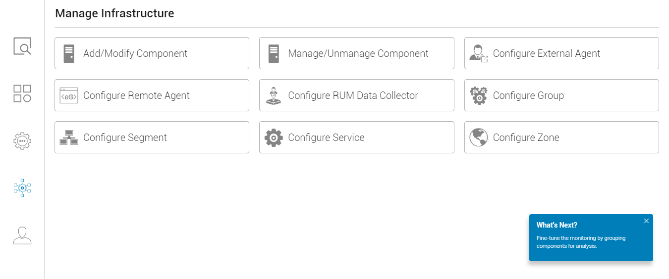Manage Infrastructure Section
