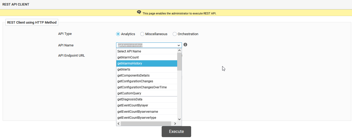 Selecting API
