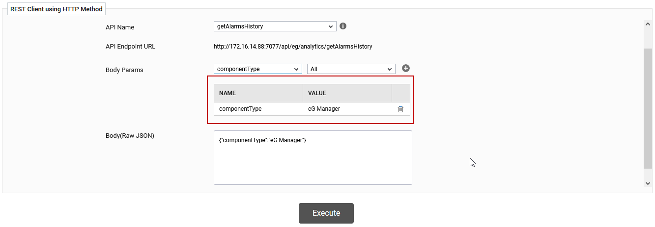 Table With NAME:VALUE Pairs of Body Parameters