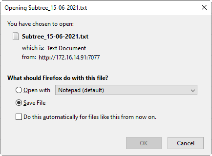 Downloading Subtree Output