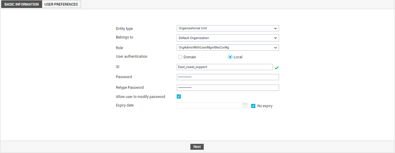Adding New Local User